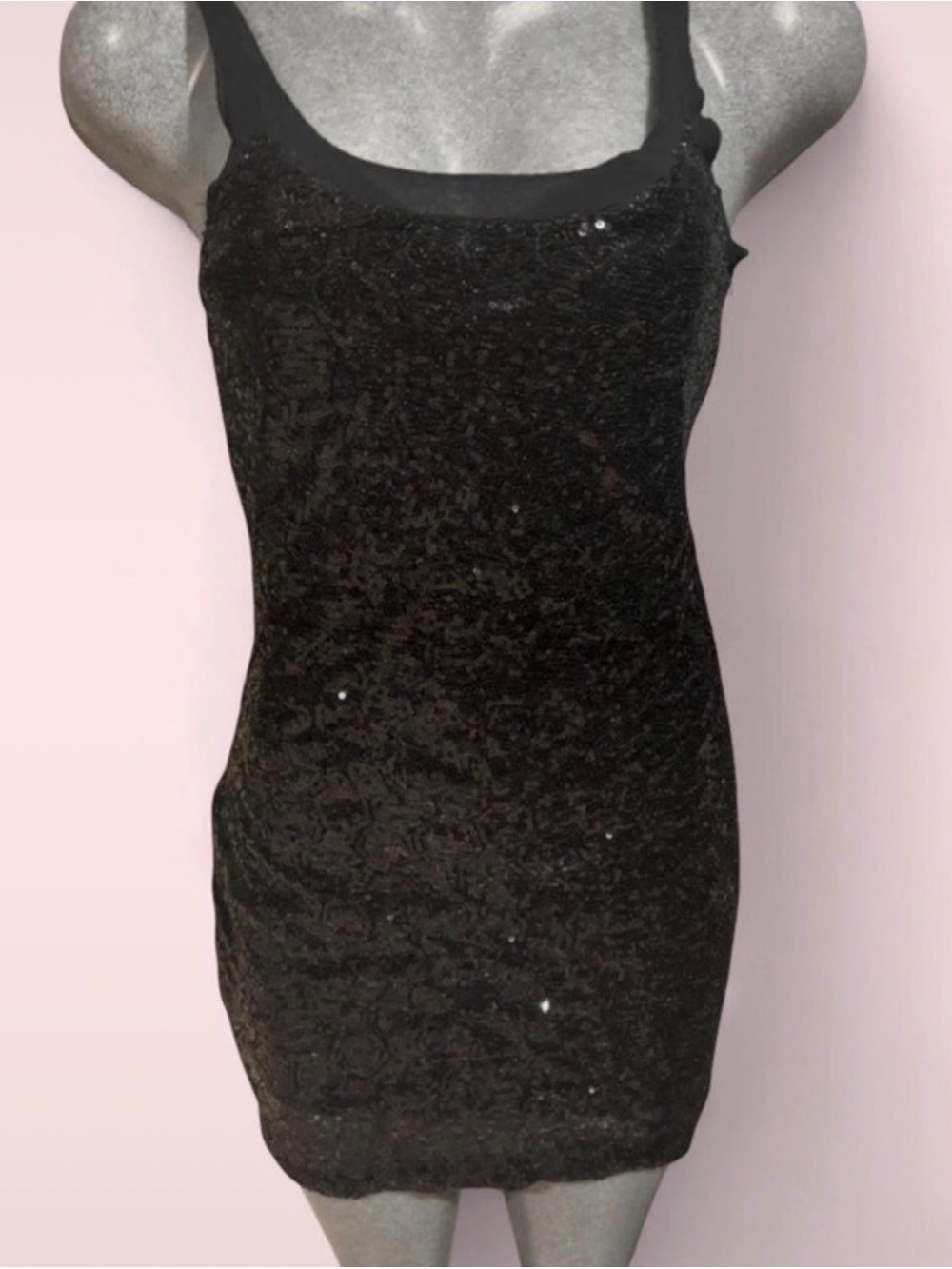 Armani Exchange Black Sequin Mini Dress